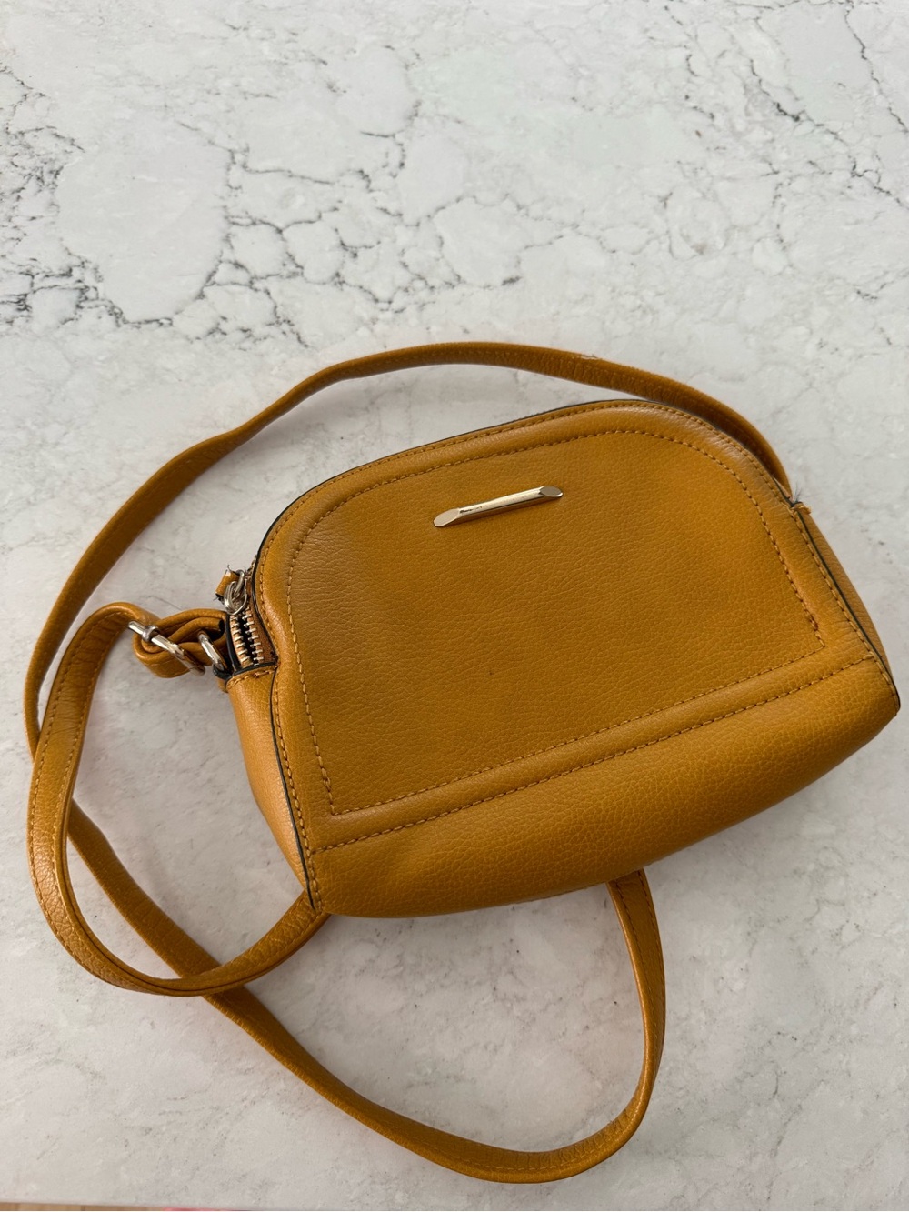Apt. 9 Mustard Yellow Crossbody Bag with Gold Accent